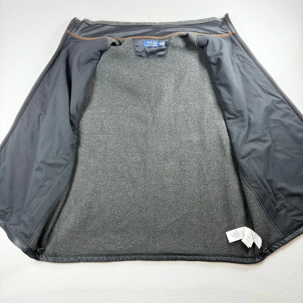 Polo Ralph Lauren Mens Gray Sweater Fleece Full Zip Vest Big & Tall 3XB 3TG